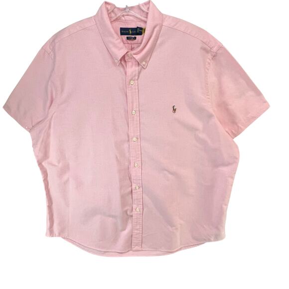 Ralph Lauren Shirt Men XXL Pink Cotton Classic Fit Flesh Pony Button Down Preppy - Picture 1 of 13